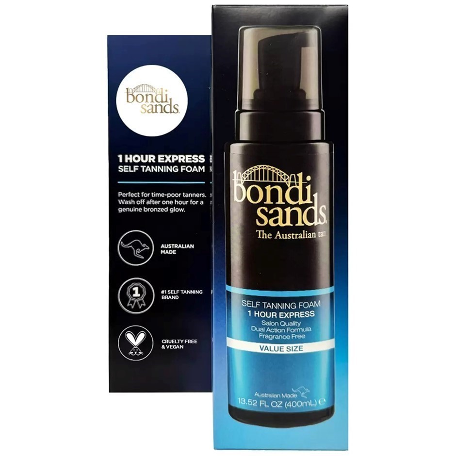 2 x BONDI SANDS Self Tanning Foam, 1 Hour Express, 400ml. NB: Damaged/missi
