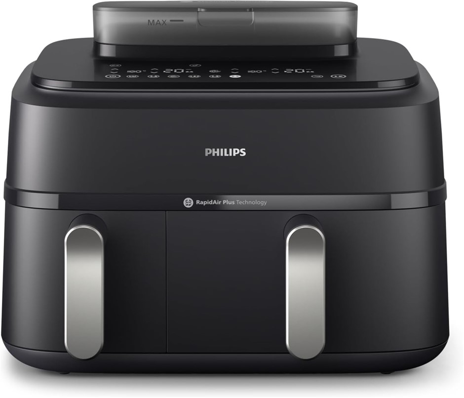 PHILIPS Dual Basket Air Fryer 5000 Series, 9L, Steam Function, 2 Baskets, S