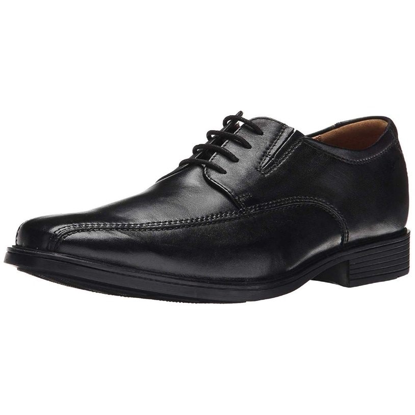 CLARKS Men's Tilden Walk Oxford, Black Leather, 7 US