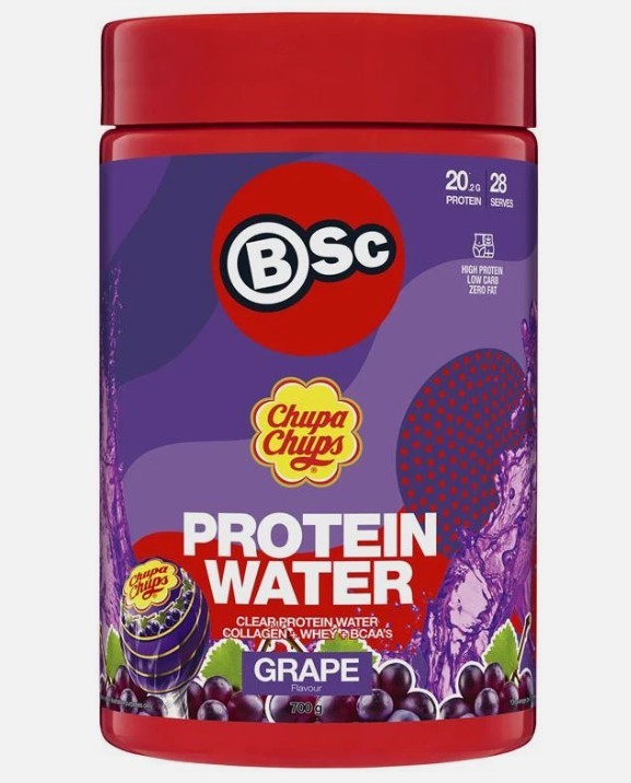 BSc x Chupa Chups Protein Water Grape 700g