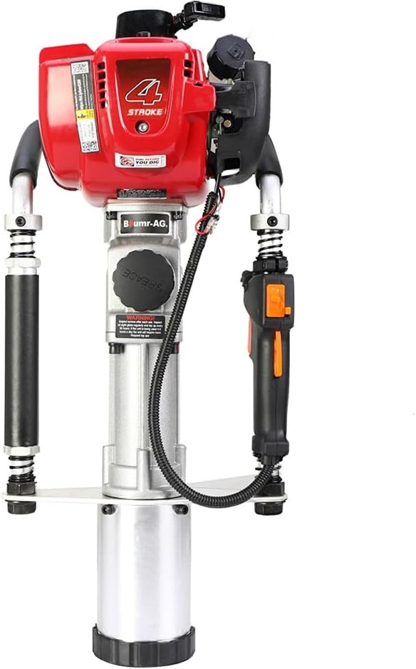 BAUMR-AG 38cc 4-Stroke Petrol Post Driver, with Carry Case & 3 Piling Sleev