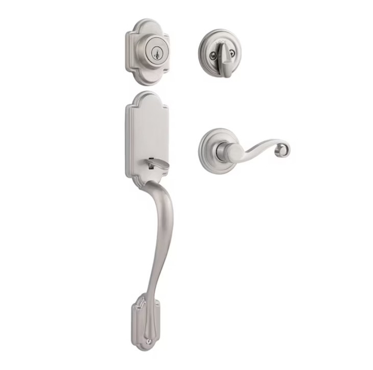KWIKSET Arlington Satin Nickel Exterior Single-Cylinder Deadbolt and Keyed