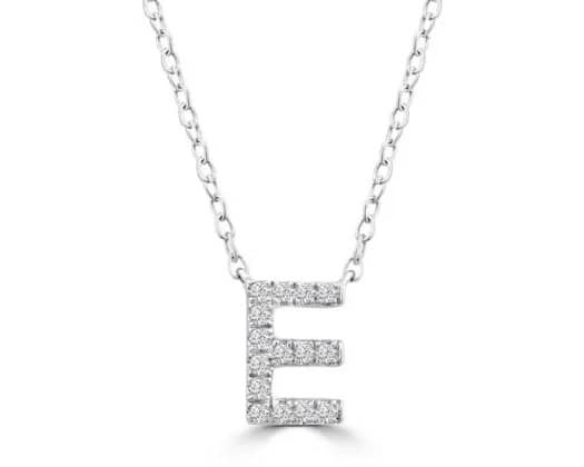 9K WHITE GOLD 'E' 0.09 HI I1 DIAMOND NECKLACE 40+5cm