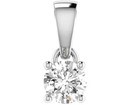18K WHITE GOLD 0.25CT GH I1 DIAMOND 4 CLAW PENDANT
