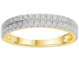 9K YELLOW GOLD 0.50ct F VS DOUBLE LAB DIAMOND RING