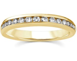 9K YELLOW GOLD 0.50ct F VS LAB DIAMOND CHANNEL SET BAND