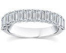 9K WHITE GOLD 1.00ct F VS LAB DIAMOND RADIANT ANNIVERSARY BAND