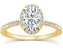 9K YELLOW GOLD 1.25ct F VS LAB DIAMOND OVAL HALO RING