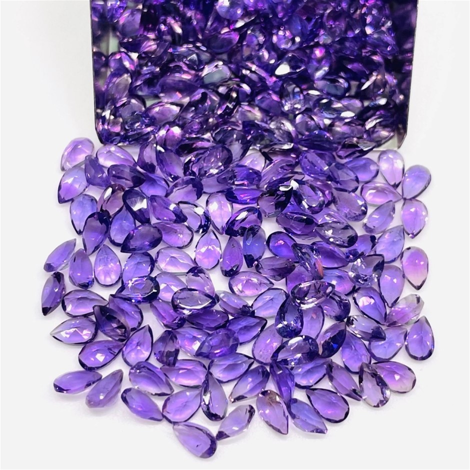 10.70ct 50pce Parcel Pear Cut Natural Purple Amethyst