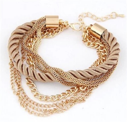 Designer Multilayer Handwoven Rope Charm Bracelet