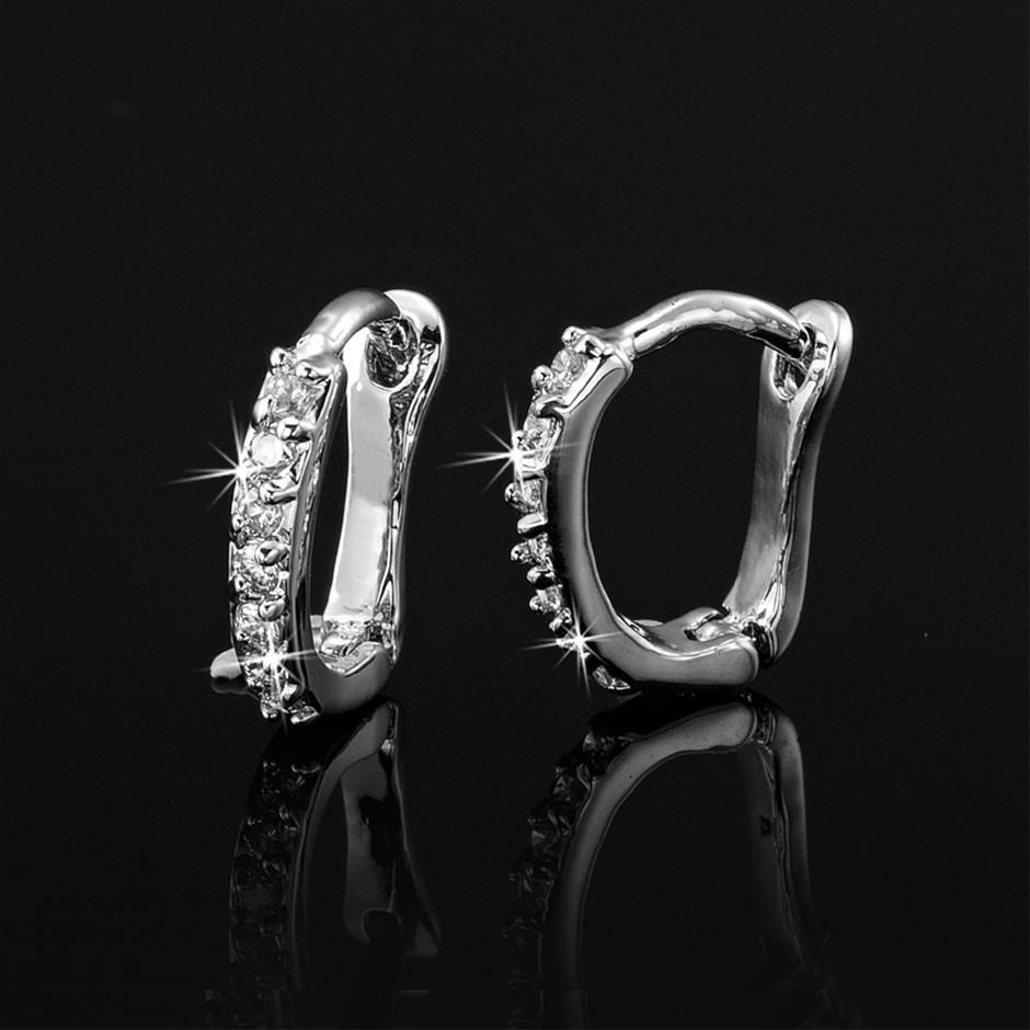 Huggie Earrings Featuring 14 Crystals by Swarovski®