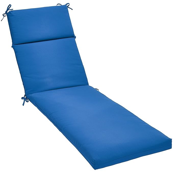 AMAZON BASICS Outdoor Lounger Patio Cushion - Blue, 1 Piece, 72.5 x 21 x 2.