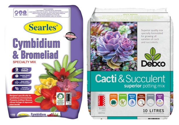 2 x Assorted Potting Mix Bags Including DEBCO Cacti and Succulent Premium P