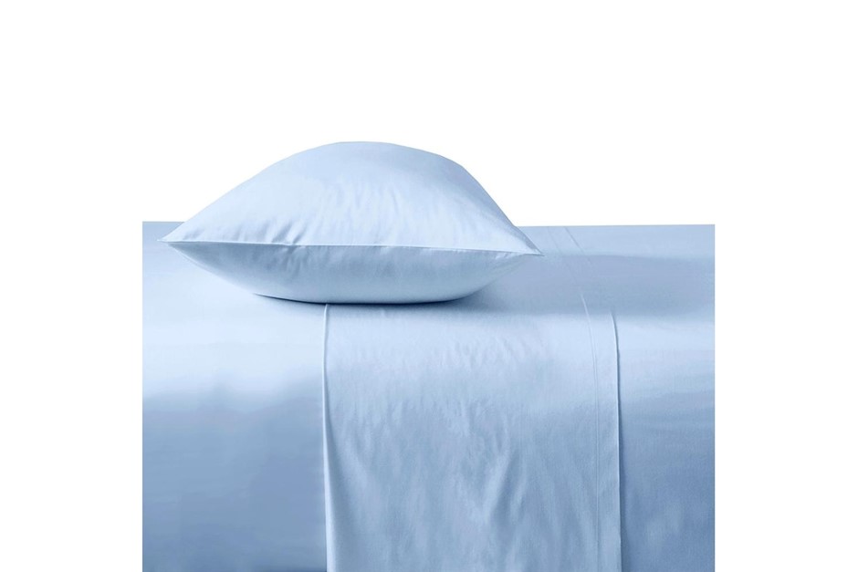 BAMBURY Chateau Fitted Sheet, Blue, Double Bed. NB: Not in original box