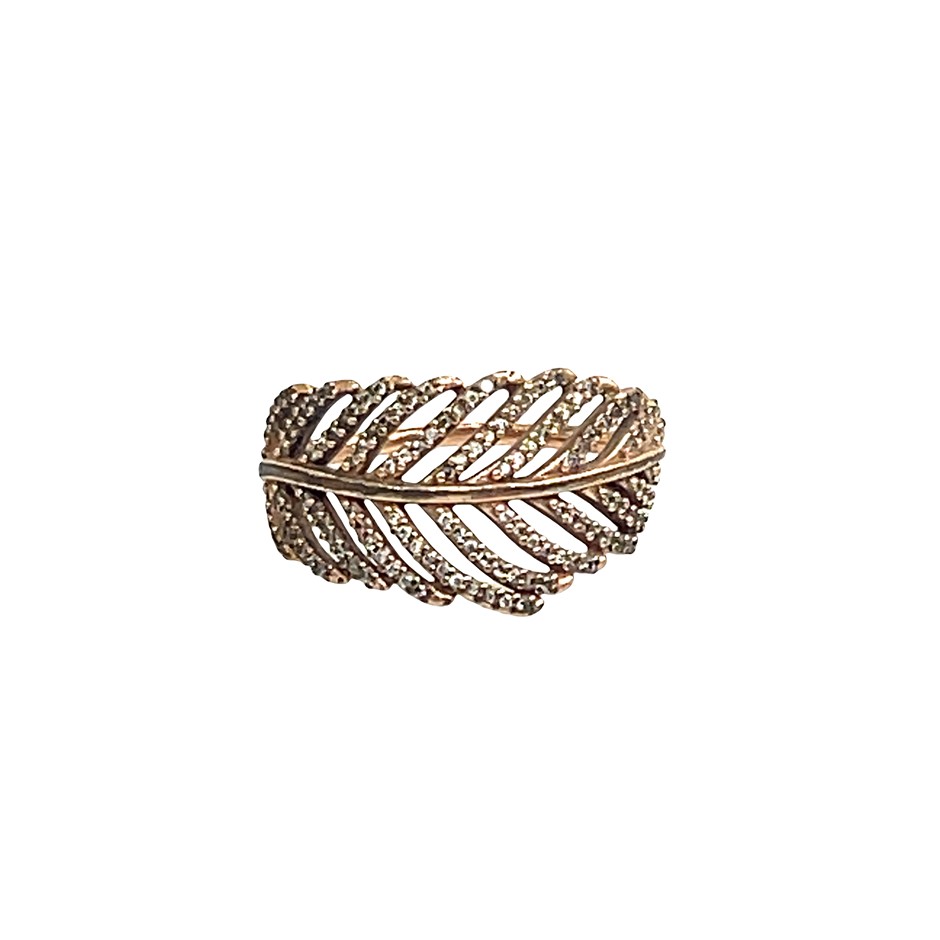 Pandora Base Metal Feather Ring