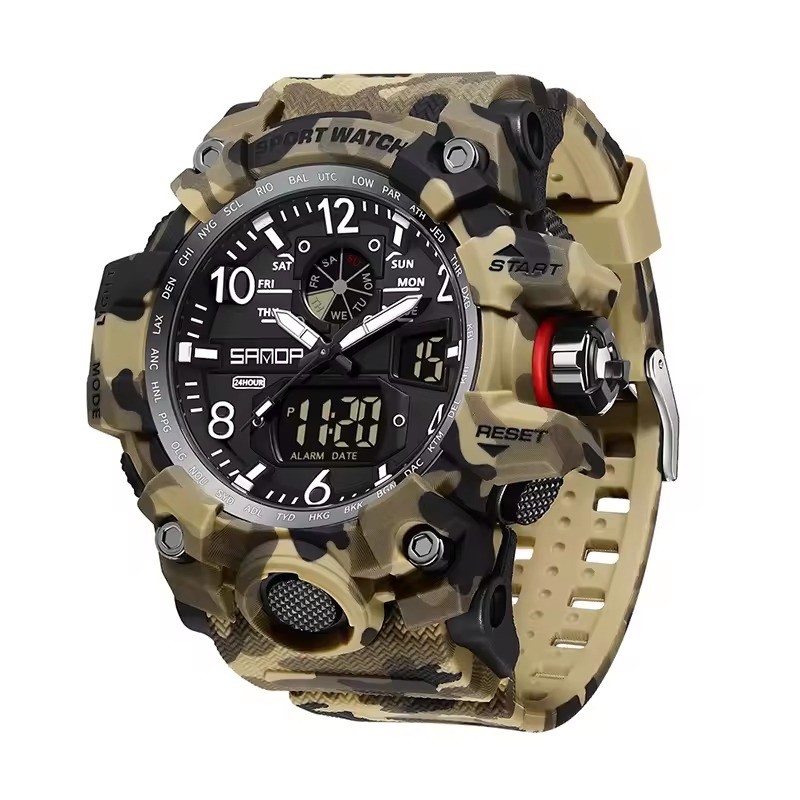 SANDA Mens Digital Sports Military Watch, Water Resistant to 50M.