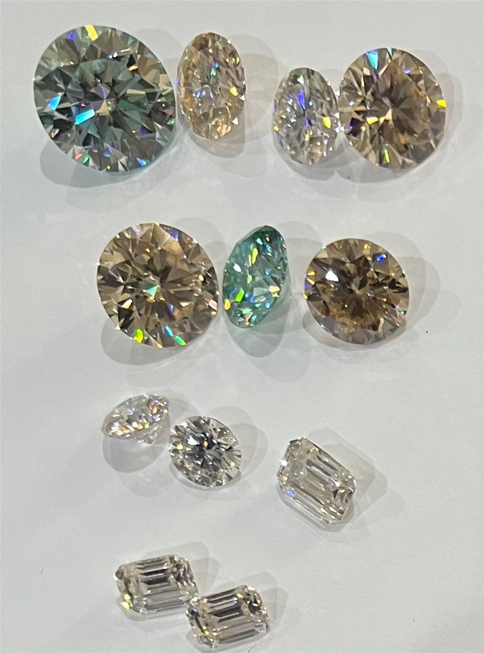 Bulk Moissanite Various Coloured with retail replacement value $8546-Bulk