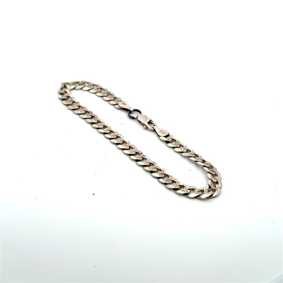 Sterling Silver Curb Link Bracelet with Parrot Clasp