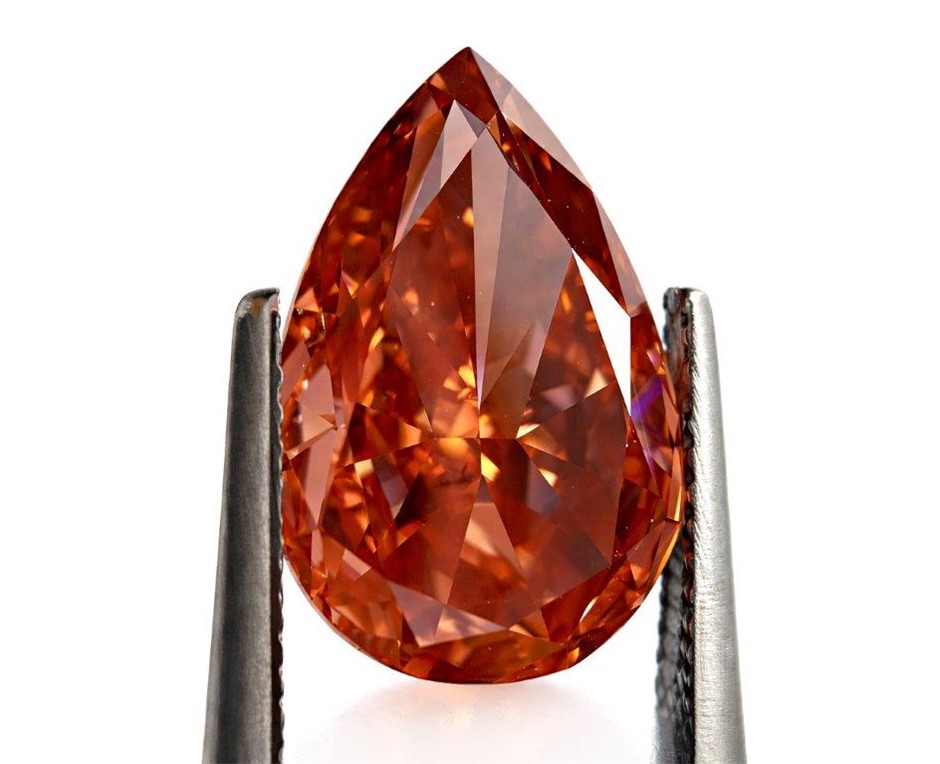 6.56 Carats Fancy Vivid Orangy Pink Lab Grown Diamond