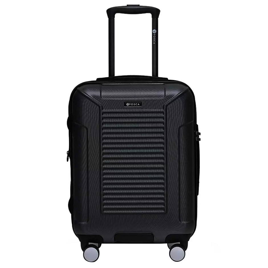 TOSCA Matrix Range Luggage, 55cm Carry-on Suitcase, Black
