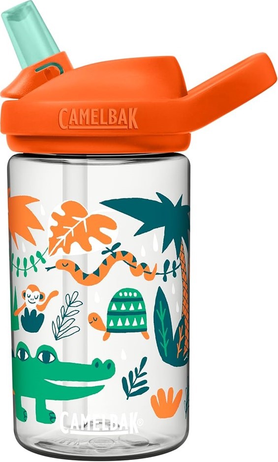 CAMELBAK Eddy+ Kids 14oz Jungle Animals Reusable Kids Straw Top Water Bottl