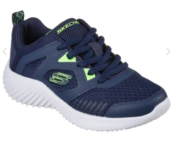 Skechers Boys Bounder Sneaker, Rozerg - Navy/Lime, US 1