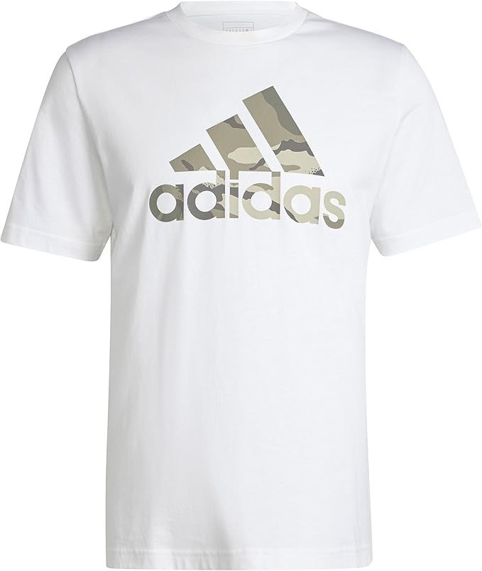 ADIDAS Men's Camo BOS Tee, Size AU 2XL, 100% Cotton, White/Camo, IW2676. B