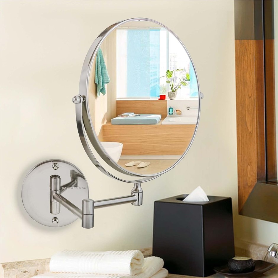 OVENTE 9" Wall Mounted Makeup Mirror with 1X/10X Magnification, Double Side