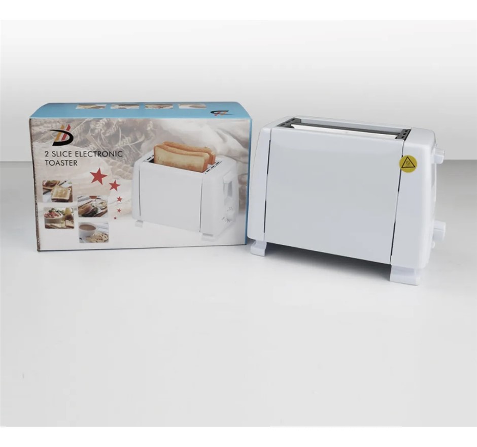 LIEWANG European Standard Toaster, White. NB: Damaged Box