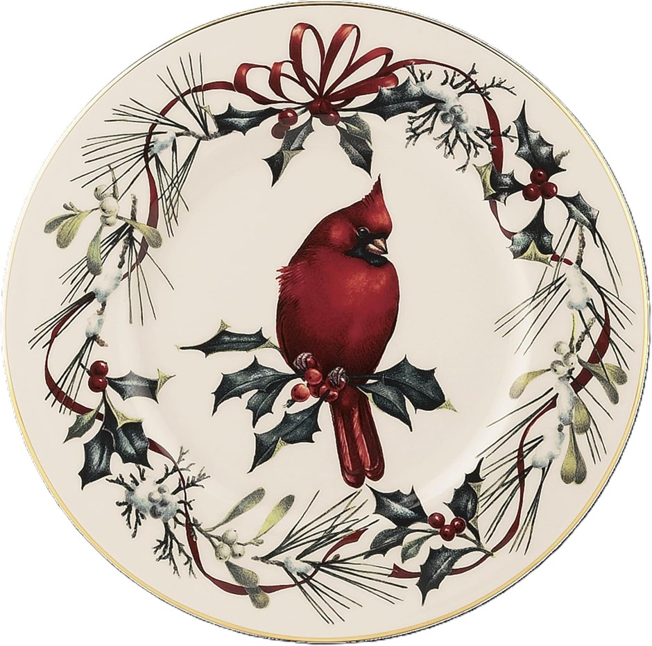 LENOX 6049753 Winter Greetings Accent Plate, Christmas Dinnerware, 9" Inch.