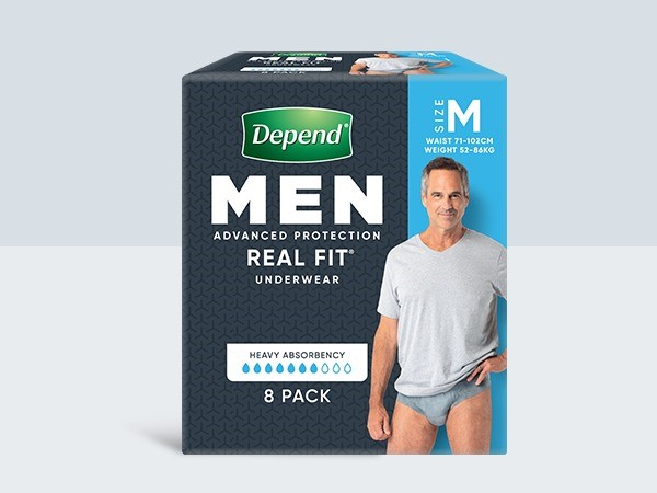 4 x DEPEND 8pk Advanced Protection Underwear for Men Medium (71-102cm; 52-8