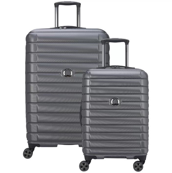 DELSEY 2pc Hardside Luggage Set, Graphite, Large: 27-inch, Carry-On: 20-inc
