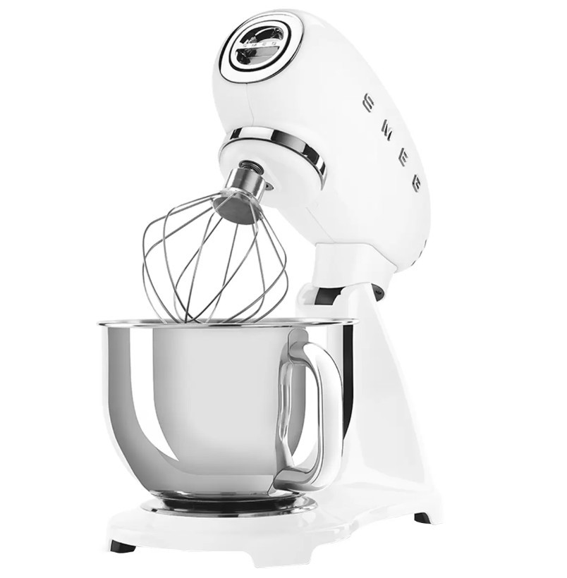 SMEG 50's Style Stand Mixer, White, SMF03WHAU. NB: Minor use, not in origin