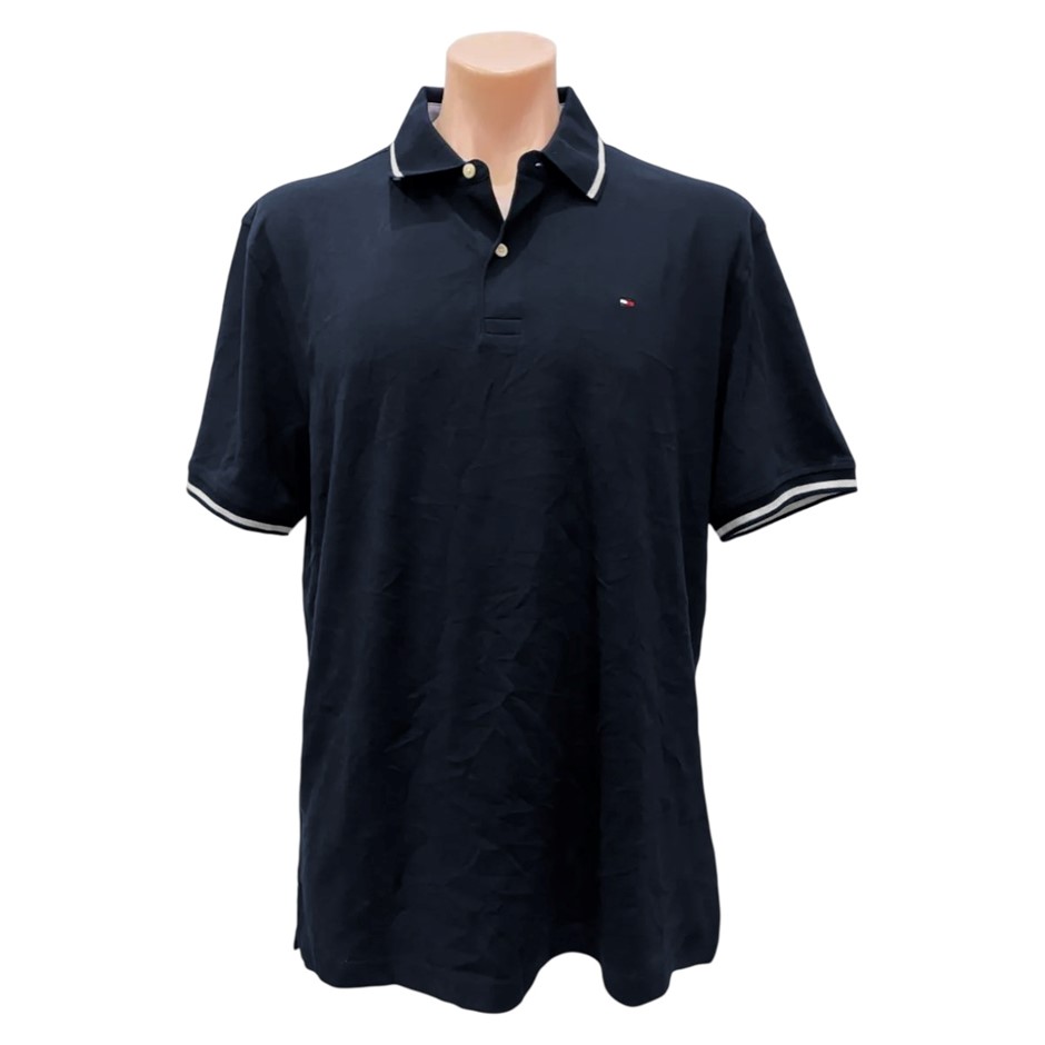 TOMMY HILFIGER Men's LIC COS Richard Tip SS Polo, Size S, 100% Cotton, Dese