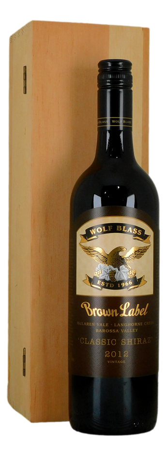 Wolf Blass Brown Label Classic Shiraz 2012 (1x 750mL), SA.