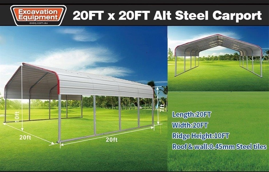 20ft x 20ft Steel Carport (Unused)