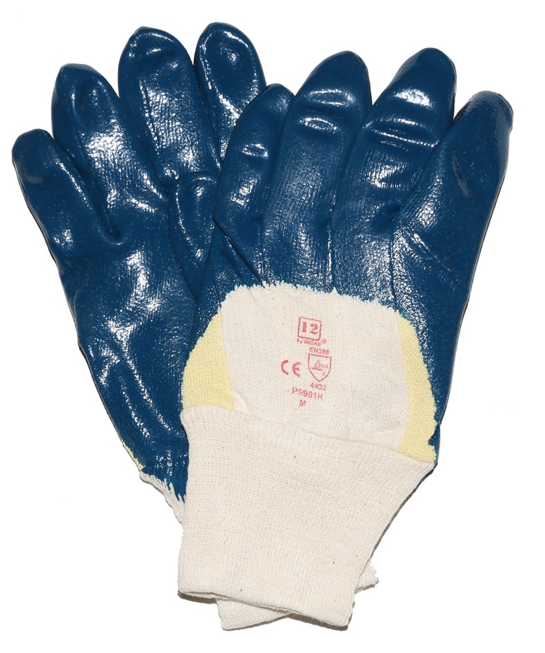 24 Pairs x PVC Coated Cotton Work Gloves, Size M.