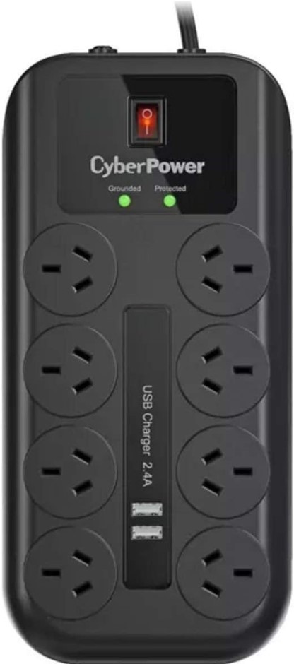 CYBERPOWER 8 Outlet Power board with 2 USB charge port, Surge and Overload