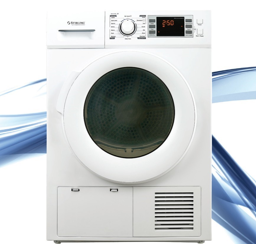 STIRLING 7kg Condenser Dryer, White STR-CD8C.  