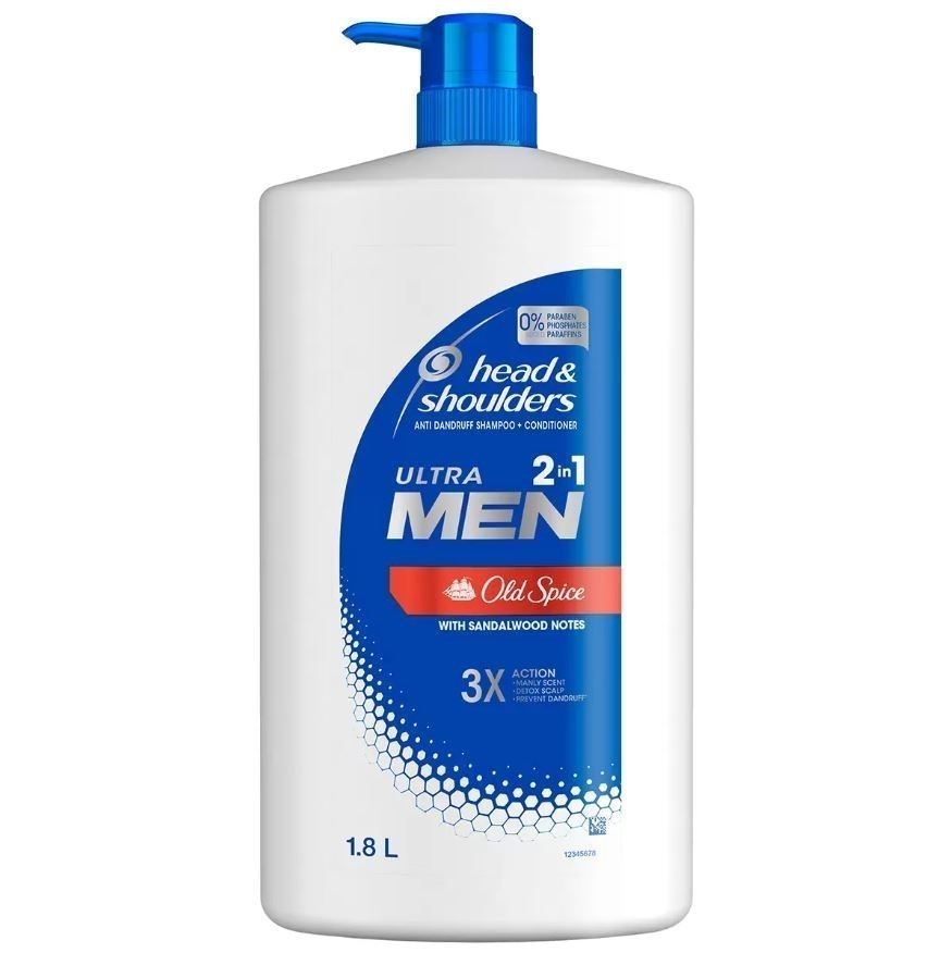 2 x HEAD & SHOULDERS Ultra Men 2-In-1 Old Spice, 1.8L.