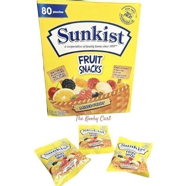 2 x Box of 80pc SUNKIST Fruit Snacks, Mixed Fruits, 1840g. NB: Not in orig