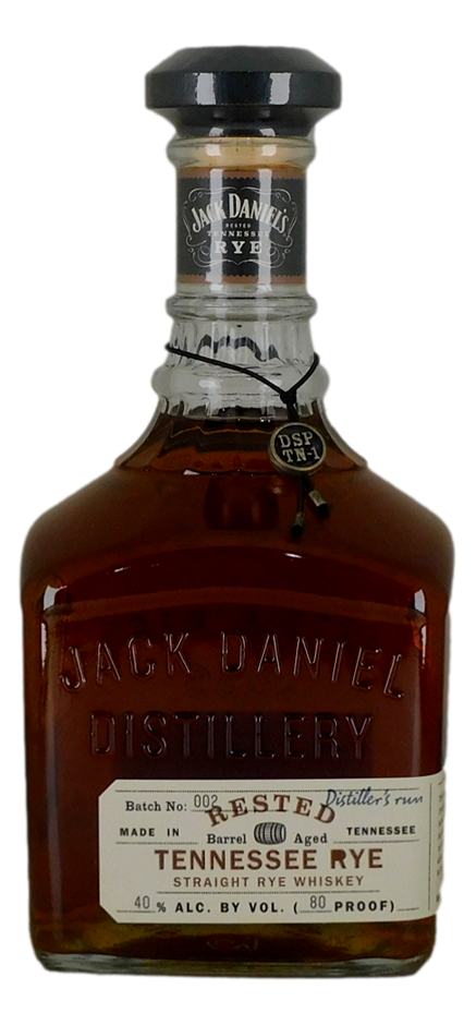 Jack Daniels Rested Tennessee Rye Whiskey (1x 700mL), USA.