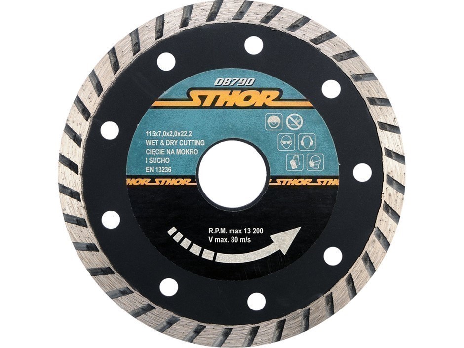 5 x STHOR 115mm Diamond Wet & Dry Cutting Turbo Blades.