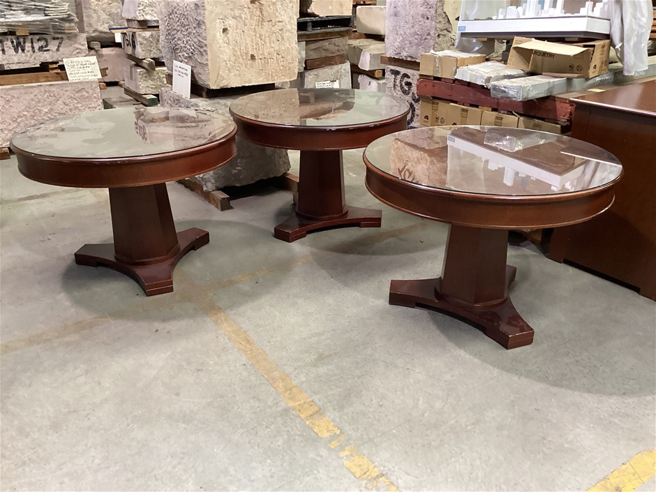 Round Wooden Tables x 3