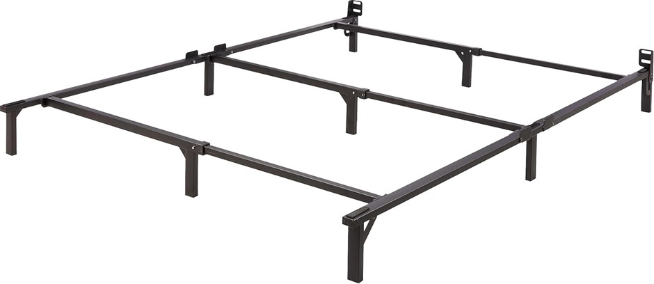 AMAZON BASICS Metal Bed Frame, 9-Leg Base for Box Spring and Mattress, Quee
