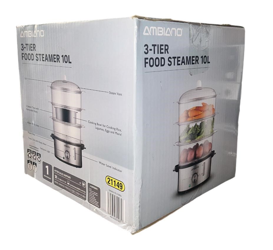 AMBIANO 3-Tier Food Steamer 10L
