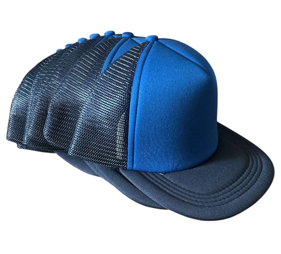 6x Blue Caps with Mesh Back