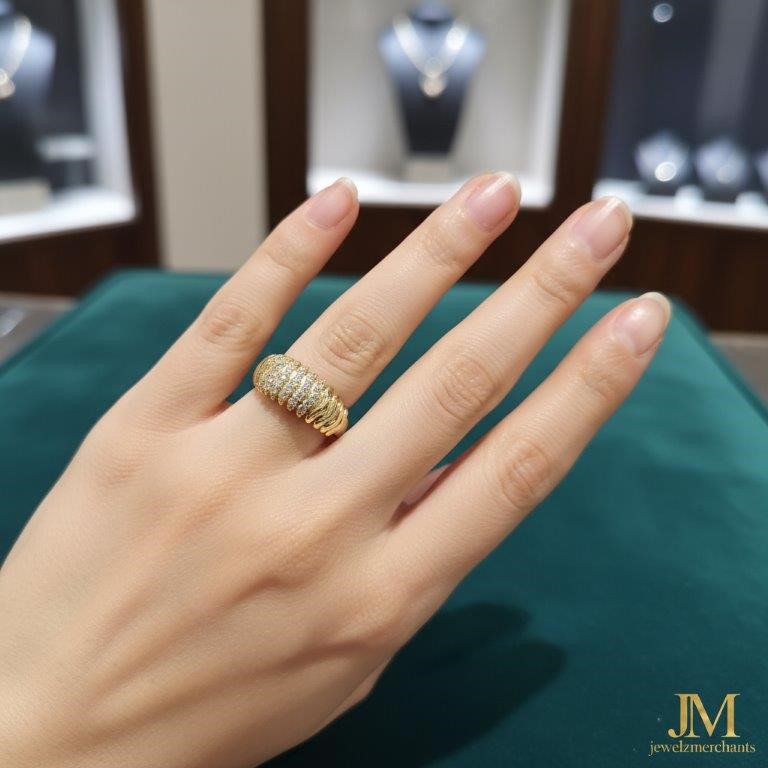 18K/ITALY Solid Yellow Gold Filled Ring -Quality Guarantee-7 US