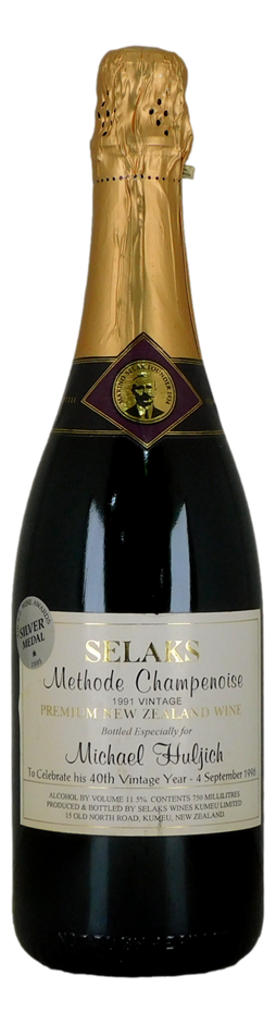 Selaks Methode Champenoise Sparkling Wine 1991 (1x 750mL), NZ, Cork.