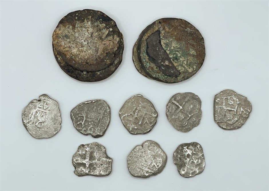 12 x Asstd Spanish Colonial Cobs/ Reales and Shipwrecked Coins Auction ...